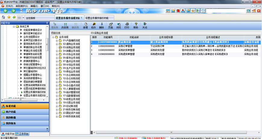 拓步ERP業務流程設置
