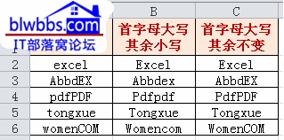 excel 首字母大寫