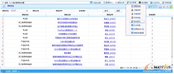 圖4 聚光科技培訓管理子系統界面