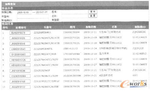 設計人員在PDM中查看故障信息界面