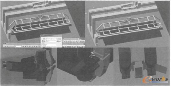 自動拼扳以及肋骨冷彎加工過程仿真結果
