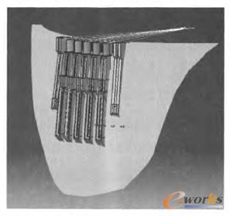 采用骨架驅動、模板參數化的拱壩模型