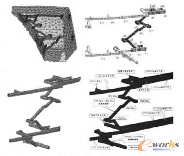 錦屏一級廊道子模型及各個廊道相對位置