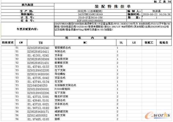 裝配特殊掛單打印輸出