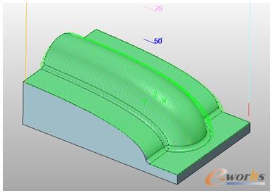 測量圓角,使用D10R5的刀具