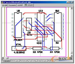 對電路板的全局布線的效果圖