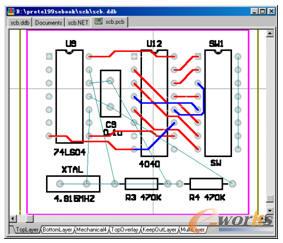 對選取的元件進行布線的效果