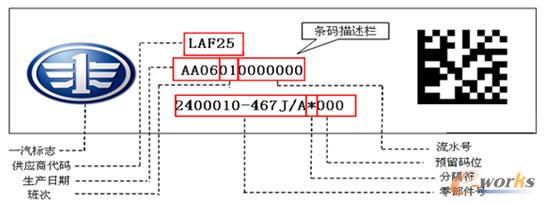 一汽解放汽車零件防偽標識