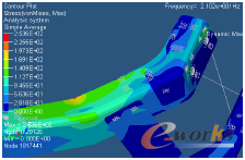 圖4 原始結構X向激勵下的應力云圖