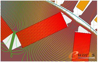 圖7 永磁電機空載漏磁示意圖