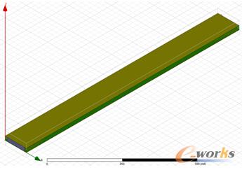 圖2 傳輸線結構的HFSS仿真模型
