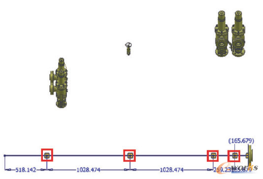 圖6 在總管管線上插入布線節點