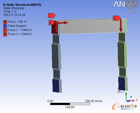 圖7 彈簧片抗彎剛度計算—載荷圖