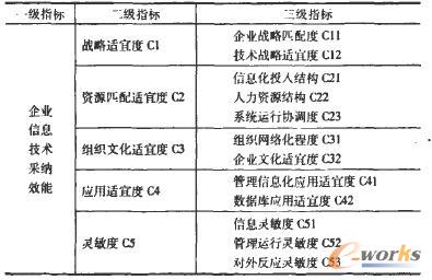 企業信息技術采納效能評價指標體系